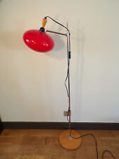 LAMPADAIRE VINTAGE métal-GLOBE OPALINE ROUGE-DESIGN 70 80-IKEA
