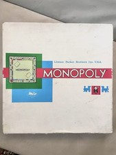 Monopoly Ancien Vintage Miro Voyage Jeu Société Plateau Souple Pions Bois