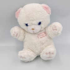Doudou Peluche chat ours blanc rose BOULGOM - 7583