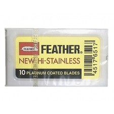 Lames de rasoir en plumes acier inoxydable 10 pièces jaune Feather