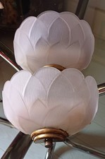 Paire D'appliques Art Deco En Verre Presse