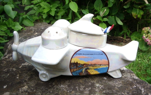 Avion porcelaine moutardier - avion,