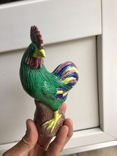 Sculpture Coq Porcelaine Polychrome Art D’Asie