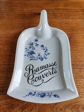 Ramasse Couverts Vintage en Porcelaine "P.A.R.I.S 2" - Plateau de Service Bleu