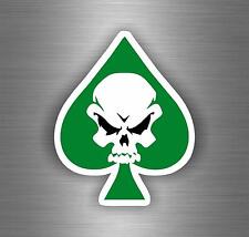 Autocollant sticker biker moto motard tete de mort as de pic tuning pirate skull