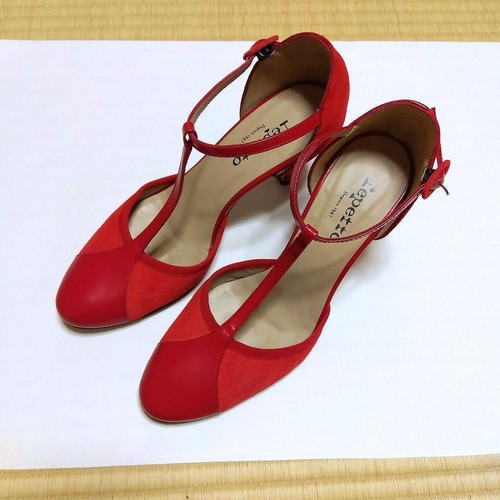 Repetto baya red suede patent - red,
