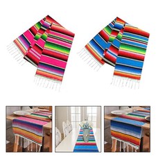  2 Pcs Couverture Mexicaine Nappe Thème Mexique Éléments Mexicains