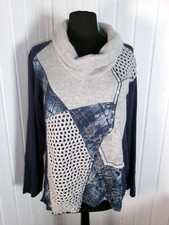 Pull bi-matières Bleu/gris ARMAND THIERY  TOSCANE T4 48/50