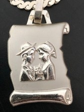 Collier argent 925 ‰ et pendentif "Amoureux"