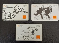 Tintin/Hergé  3 cartes téléphone orange