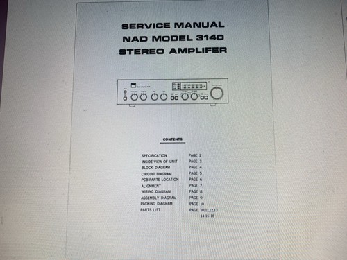 Nad 3140 service manual - service,