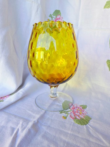 Vase verre ballon - jaune, ambré
