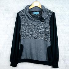 Bamboo's Fashion Pull femme taille 44 xl noir et gris poly top manche longue