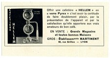 1955 : Cafetière HELLEM, verre Pyrex, amateurs de café (publicity, advertising)