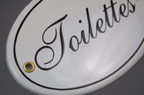 Plaque emaillée toilettes - plaque,