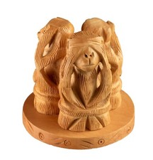 Statue 3 Singes 6.5cm en Bois