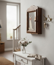 Porte-clés mural ancien, Boîte à clés rustique en bois, Décoration d'entrée