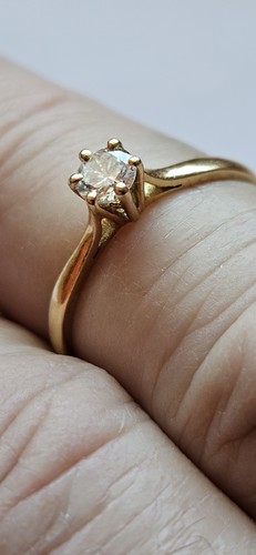 Bague solitaire jaune 18 - bague,
