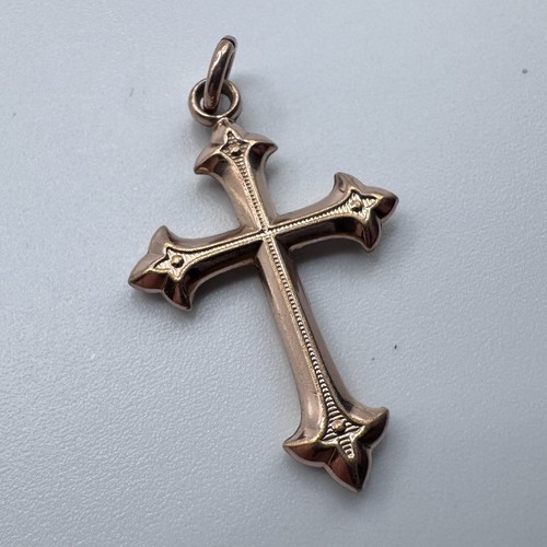 Croix ancienne plaqué or - plaqué,