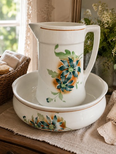 Ensemble toilette ancien broc - ancien,