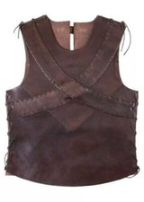 Veste en cuir chevalier de la Renaissance médiévale costume de jeu de rôle ar...