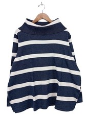 ULLA POPKEN Pull-over à col roulé Dames Pull T EU 46 bleu foncé-blanc