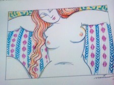 Martinery Philippe Dessin Sur Papier Epais NU