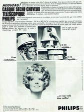 publicité Advertising 0421 1968  Philips   nouveau casque séche-cheveux téléscop