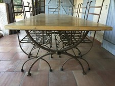 Rare : TABLE FER FORGE / CHENE