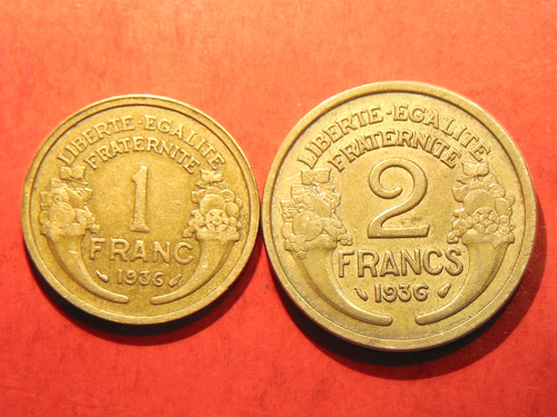 Lot pièces franc et - franc,