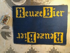 ancien TAPIS JEU de CARTES 58x42cm "REUZE BIER" pour BAR+Bistrot TRES RARE  1960
