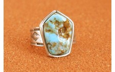 Chevaliere argent turquoise