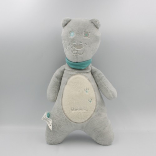 Doudou ours gris bleu - , blanc