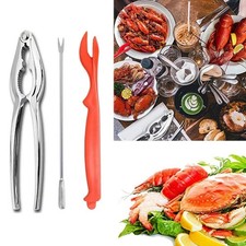 3pcs Seafood Tools Crab Crackers Nut Cracker Forks Y-HOT Shellfish Set T2F2