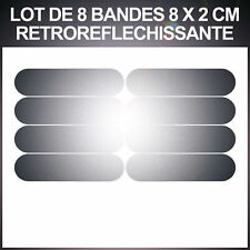8 Bandes adhésives réfléchissantes pour signalisation sur casque 8x2 cm sécurité