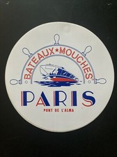 Autocollant Sticker Vintage Publicitaire Paris Bateaux Mouches Pont de l’Alma