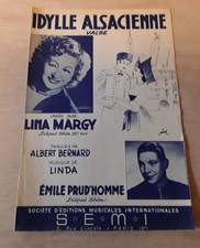 ANCIENNE PARTITION IDYLLE ALSACIENNE Lina Margy Emile Prud'homme  music score
