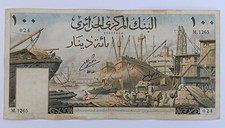 Algérie 100 Dinars 1964 Banque Centrale Port Alger Billet Rare Collectible