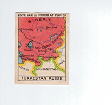 Asie Asia Turkestan russe Russia  Map Carte Chocolat Pupier Bien