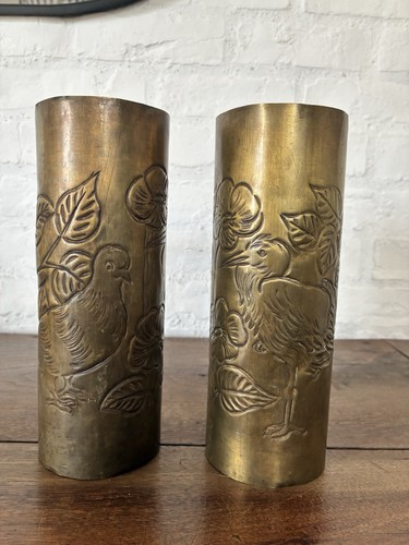 Laiton paire vases - laiton, de