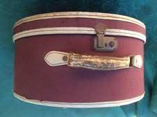  Valise à chapeau toilée bordeaux - Années 30-40 - Bon état - 