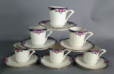 6 tasses café porcelaine Haviland Limoges décor floral parfait état C731 S