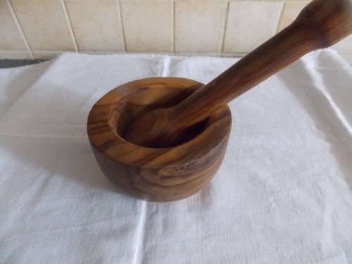 Mortier son pilon bois - mortier,