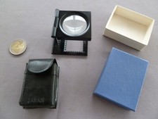 Loupe ,compte fil ancien pliable avec structure en métal marqué Sandoz