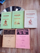 Lot Manuel livre scolaire ancien Chimie/Géographie/Physique / Allemand/Arithm..