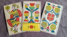 ♣️ Ancien jeu de cartes : Ancien Tarot Italien 2 Têtes, Cachet De 1890
