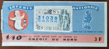 Billet de loterie nationale 1965 8e tr Gr5 - 1/10 P'TIT QUINQUIN - Maillol