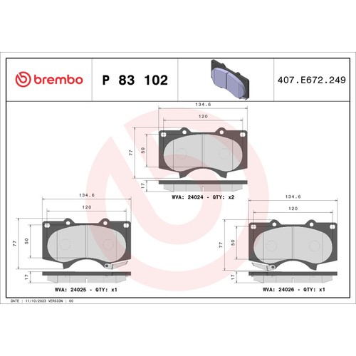 Brembo 102x plaquettes de - brembo,