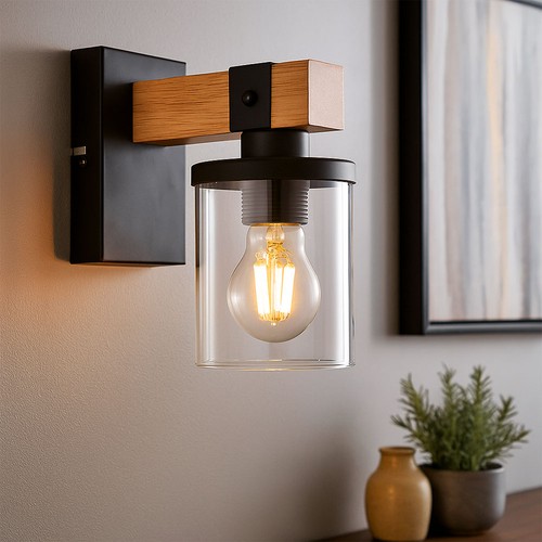Applique murale lampe bois - murale, en