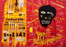 Basquiat, Dessin " Voodoo " signé de l'artiste.